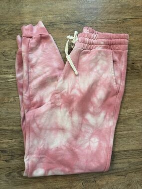 Kids Pink Tie-Dye Joggers with Drawstring Waist